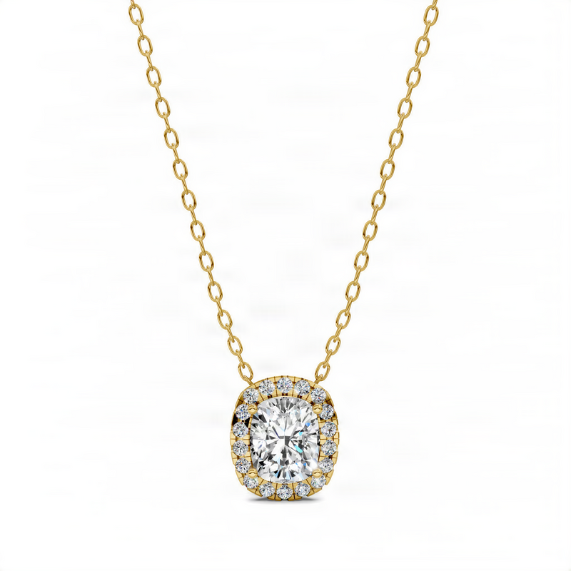 Opes Halo Diamond Cushion Pendant