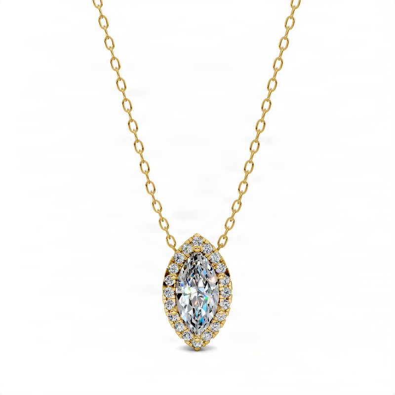 Opes Halo Diamond Marquise Pendant