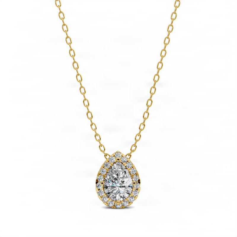 Opes Halo Diamond Pear Pendant
