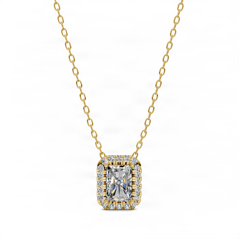 Opes Halo Diamond Radiant Pendant