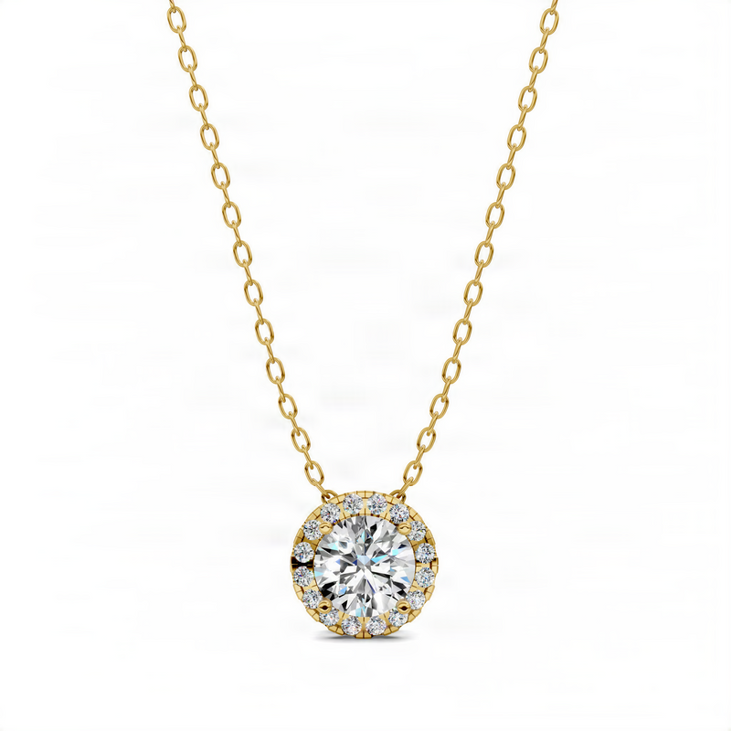 Opes Halo Diamond Round Pendant
