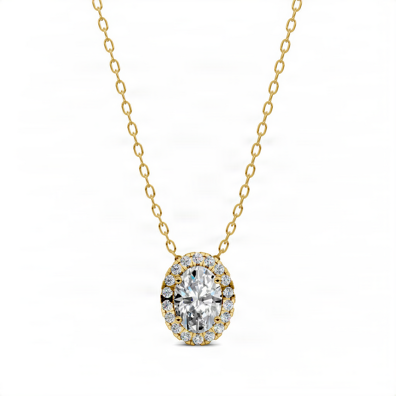 Opes Halo Diamond Oval Pendant
