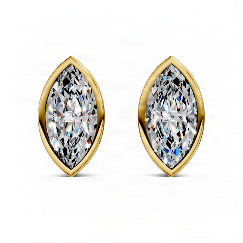 Opes Marquise Cut Bezel Stud Earrings
