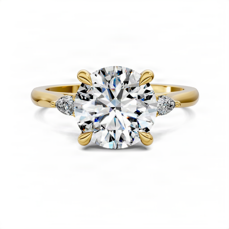 Opes Round Three Stone Classic Ring