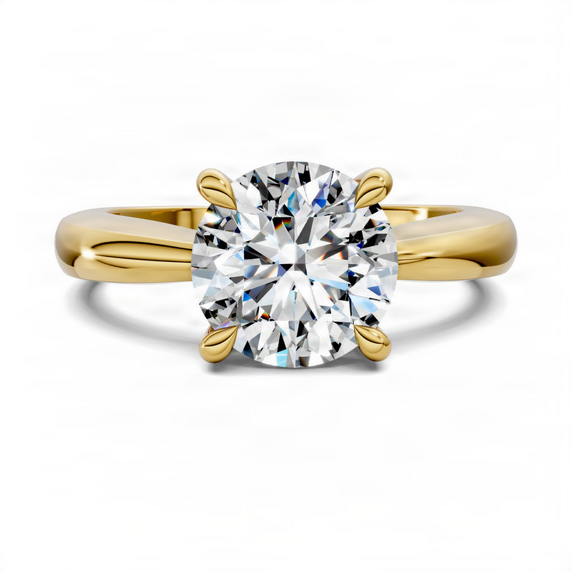 Opes Round Tapered Solitaire Ring