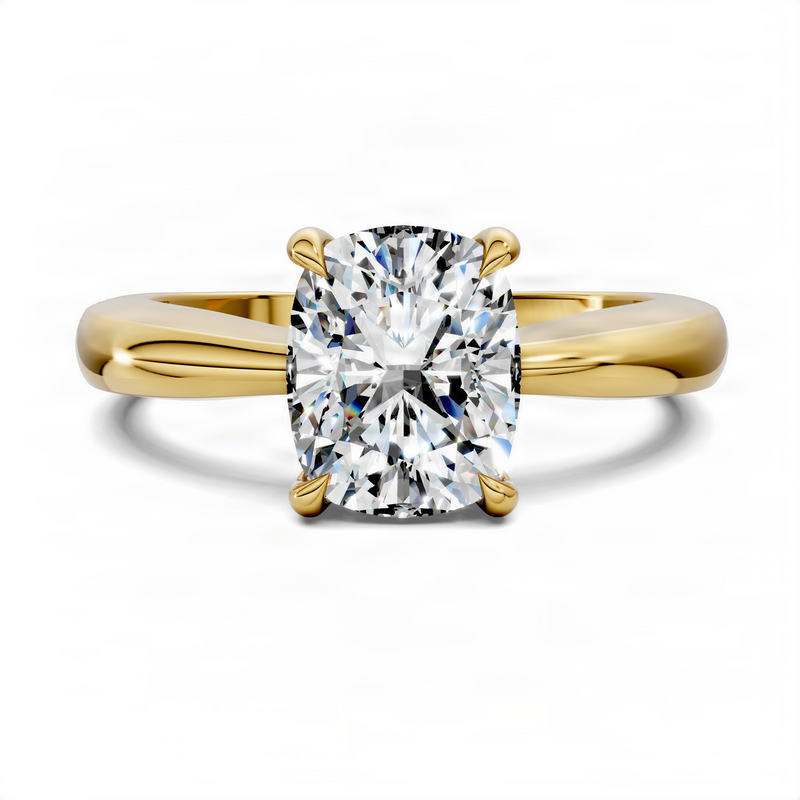 Opes Cushion Tapered Solitaire Ring