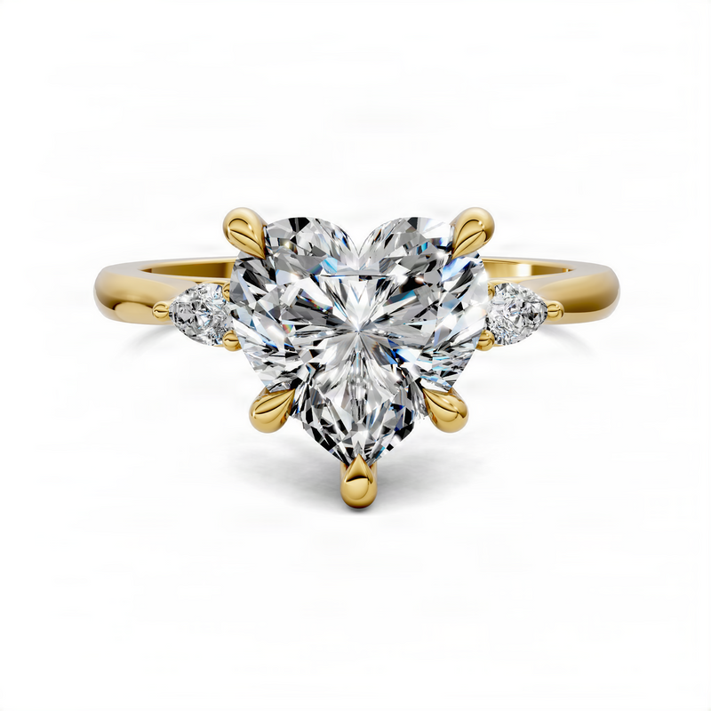 Opes Heart Three Stone Classic Ring