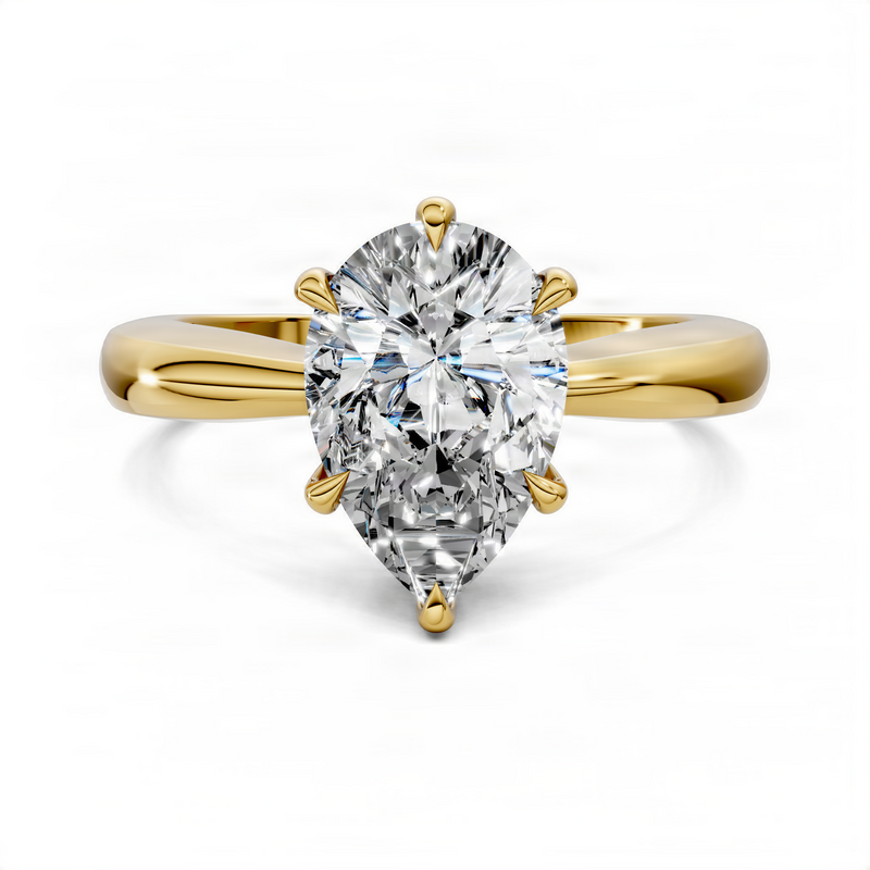 Opes Pear Tapered Solitaire Ring