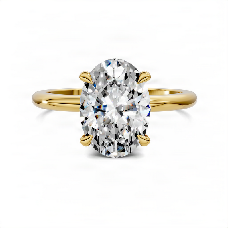 Opes Oval Leaf Accent Ring