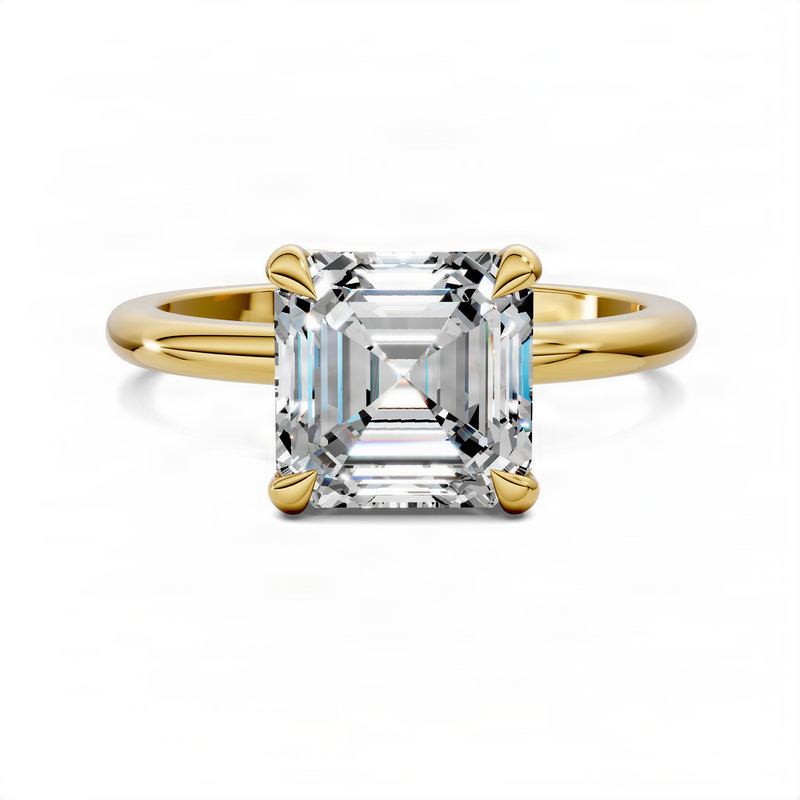 Opes Asscher Leaf Accent Ring