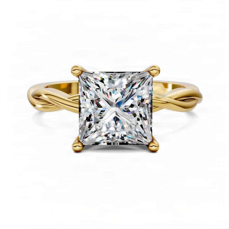 Opes Princess Twisted Vine Solitaire Ring