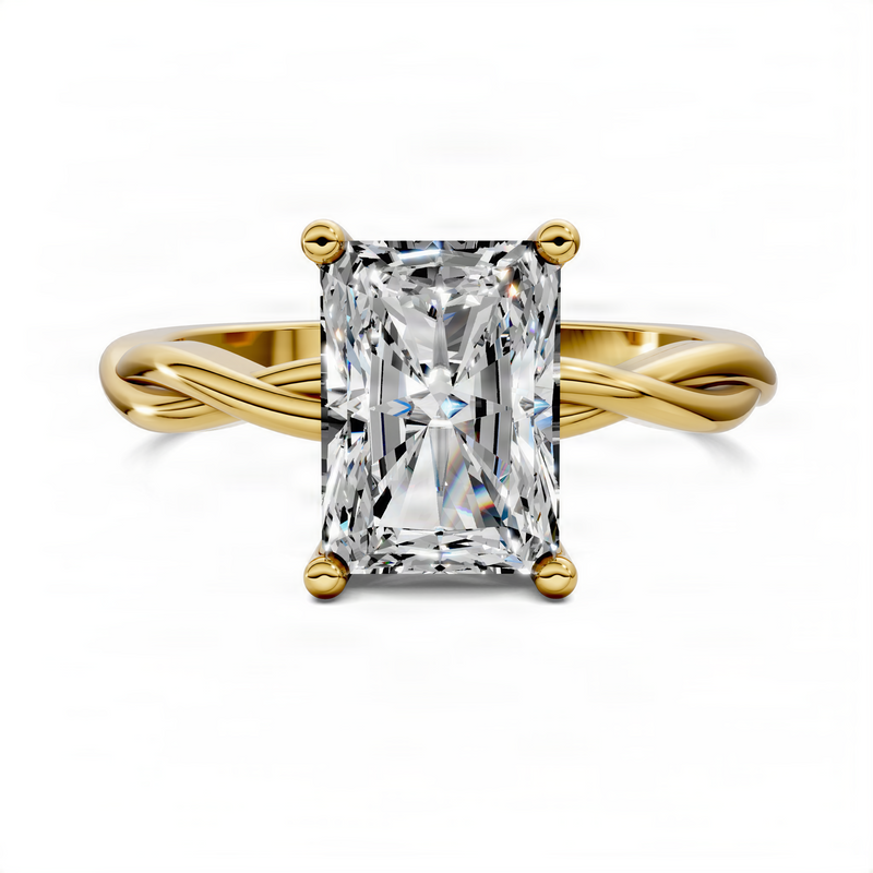 Opes Radiant Twisted Vine Solitaire Ring