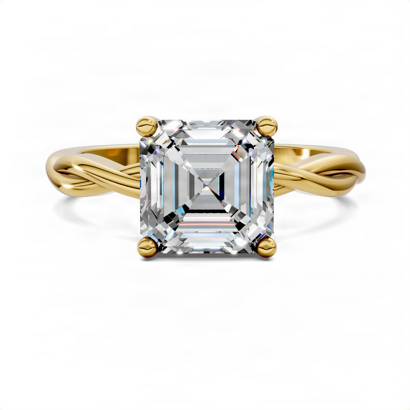 Opes Asscher Twisted Vine Solitaire Ring