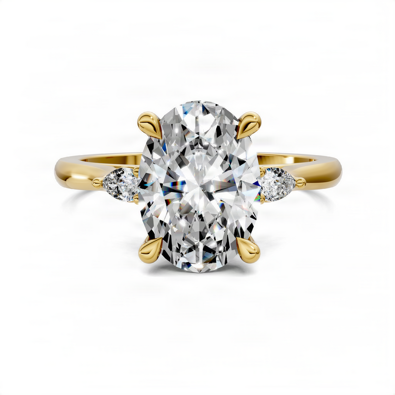 Opes Oval Three Stone Classic Ring