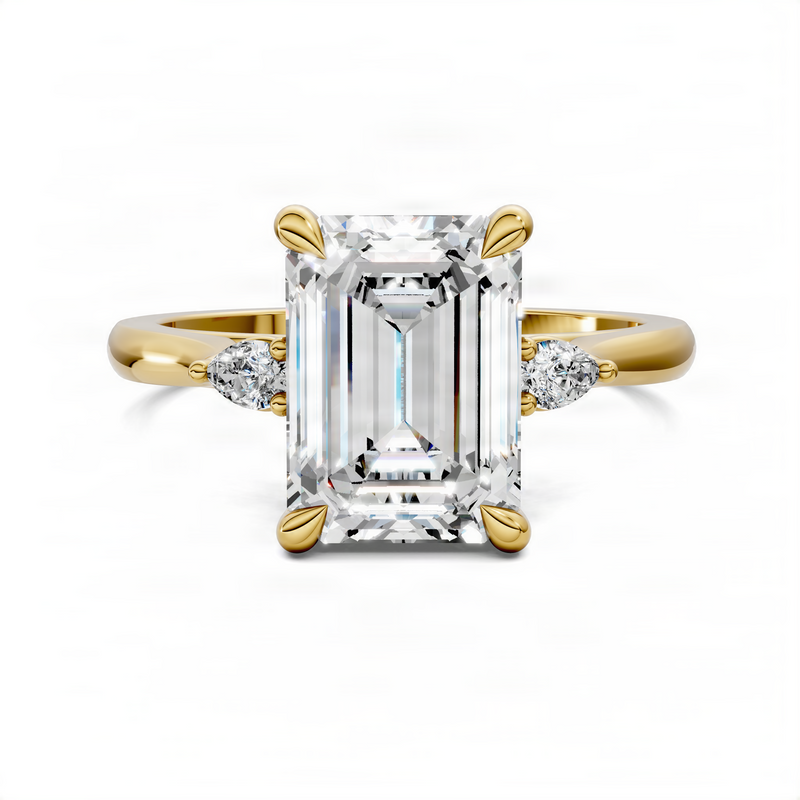 Opes Emerald Three Stone Classic Ring