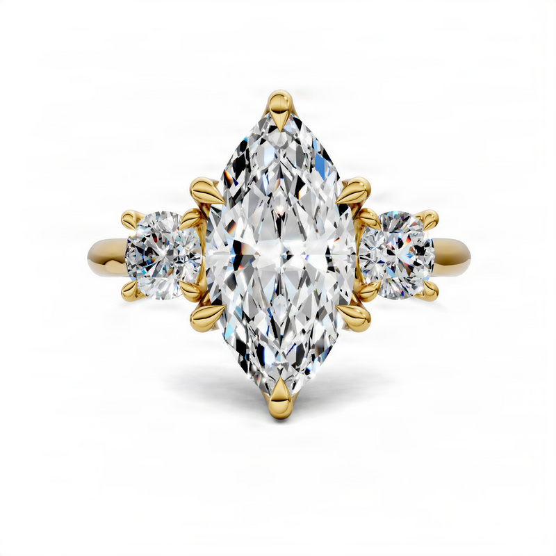 Opes Marquise Three Stone Ring