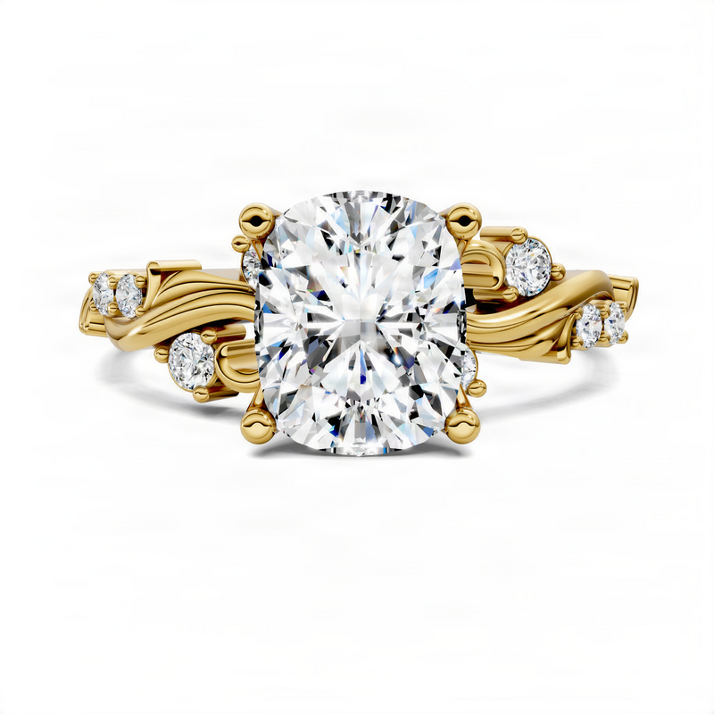 Opes Cushion Scroll Ring