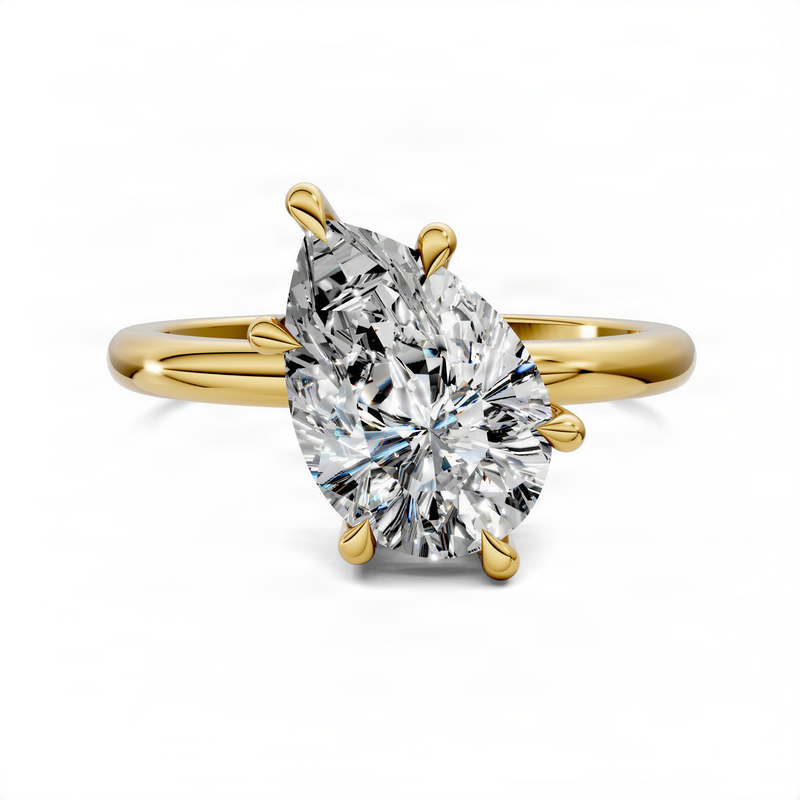 Opes Pear Angled Solitaire Ring