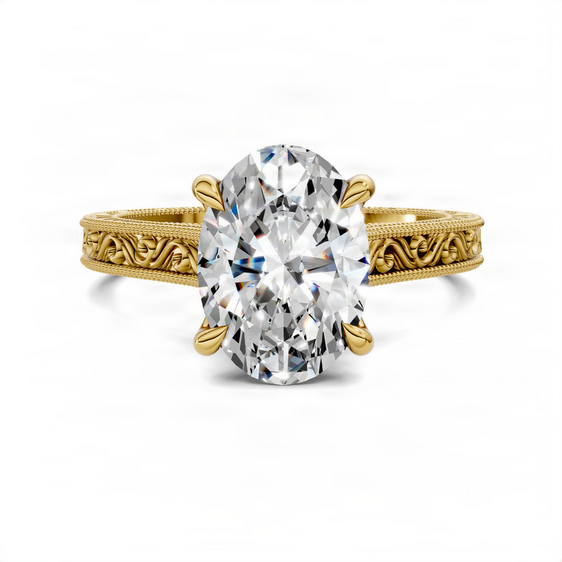 Opes Oval Vintage Vine Ring