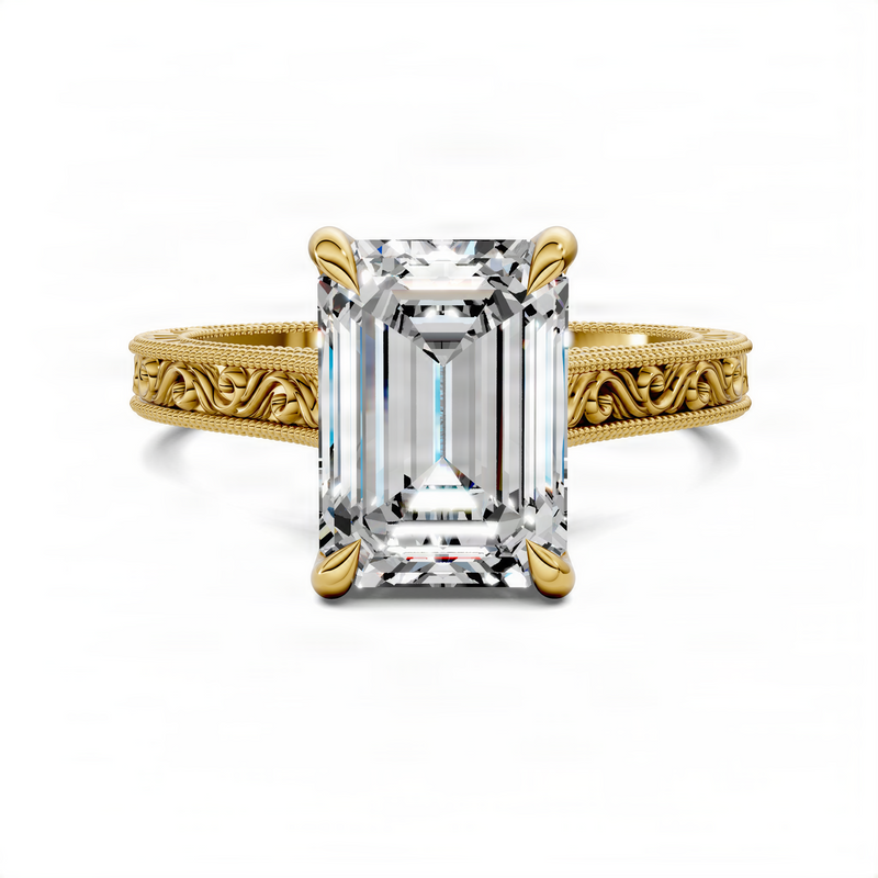 Opes Emerald Vintage Vine Ring