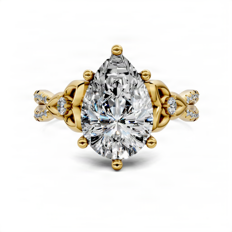 Opes Pear Love Knot Ring