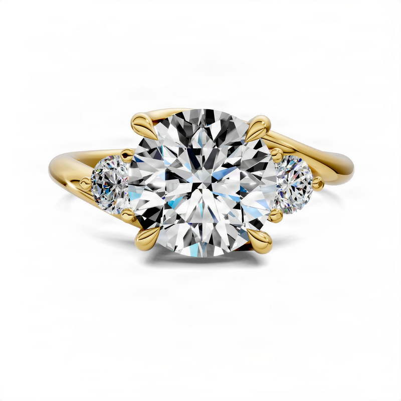 Opes Round Bypass Three Stone Ring