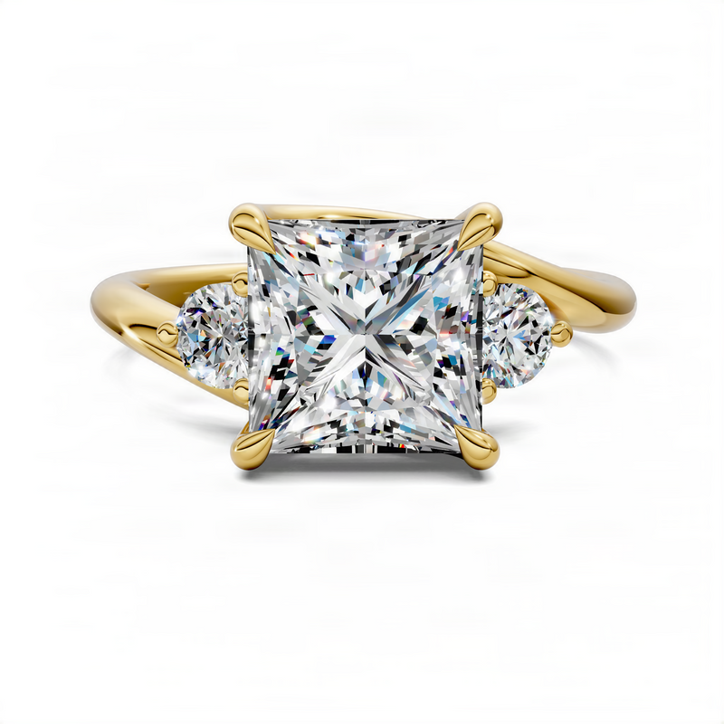 Opes Princess Bypass Three Stone Ring
