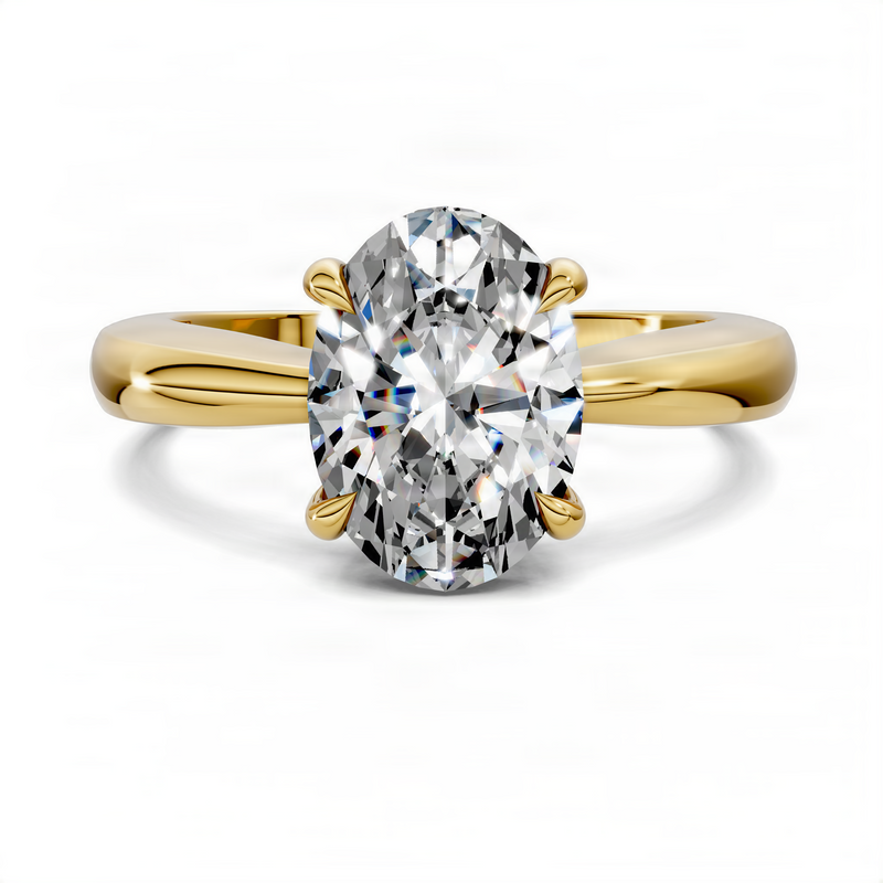Opes Oval Tapered Solitaire Ring