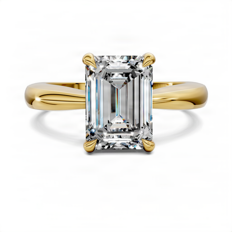 Opes Emerald Tapered Solitaire Ring