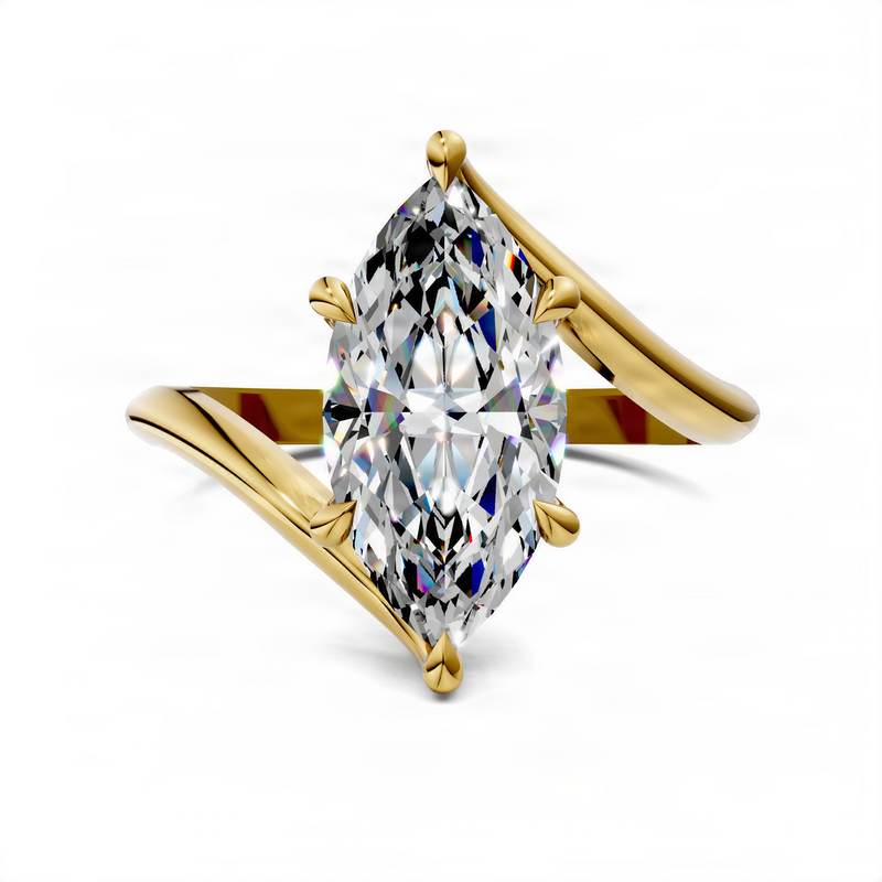 Opes Marquise Bypass Solitaire Ring