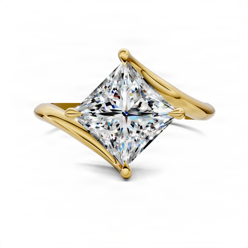 Opes Princess Bypass Solitaire Ring