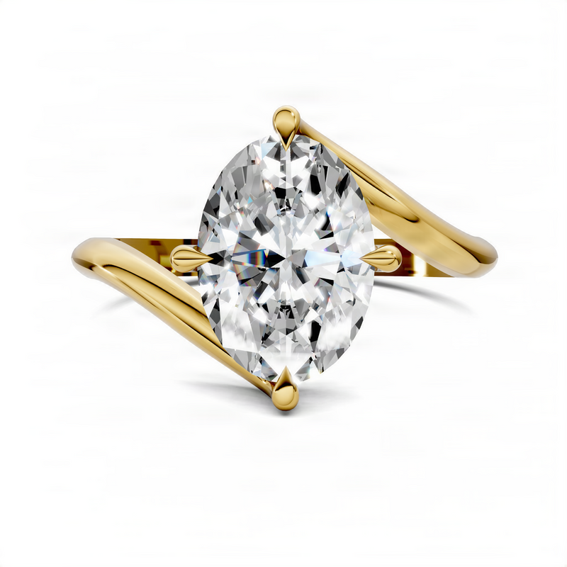 Opes Oval Bypass Solitaire Ring