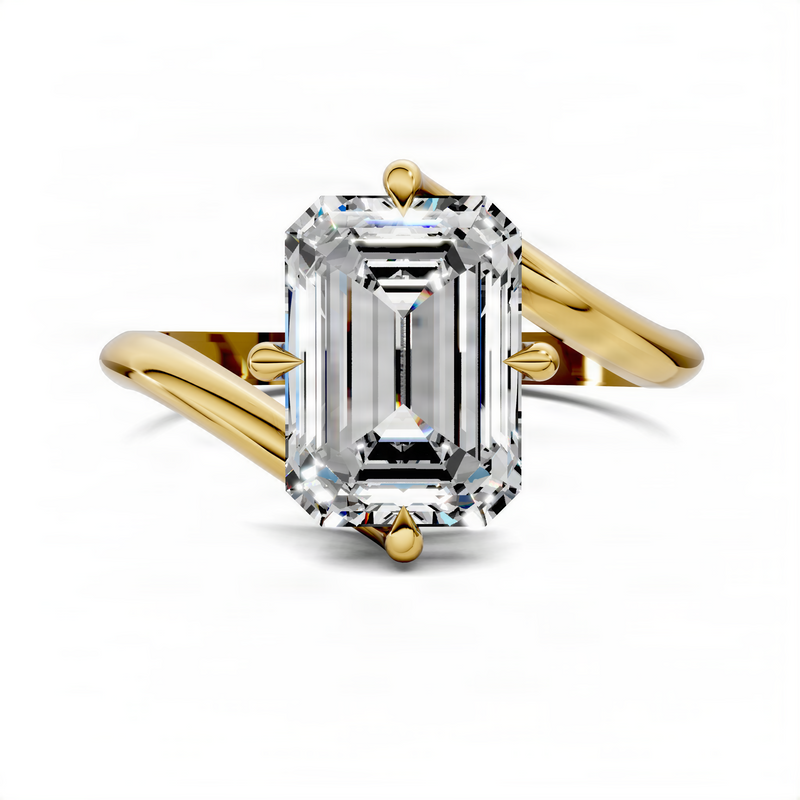 Opes Emerald Bypass Solitaire Ring