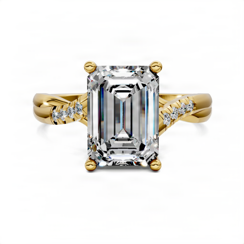 Opes Emerald Twisted Pavé Ring