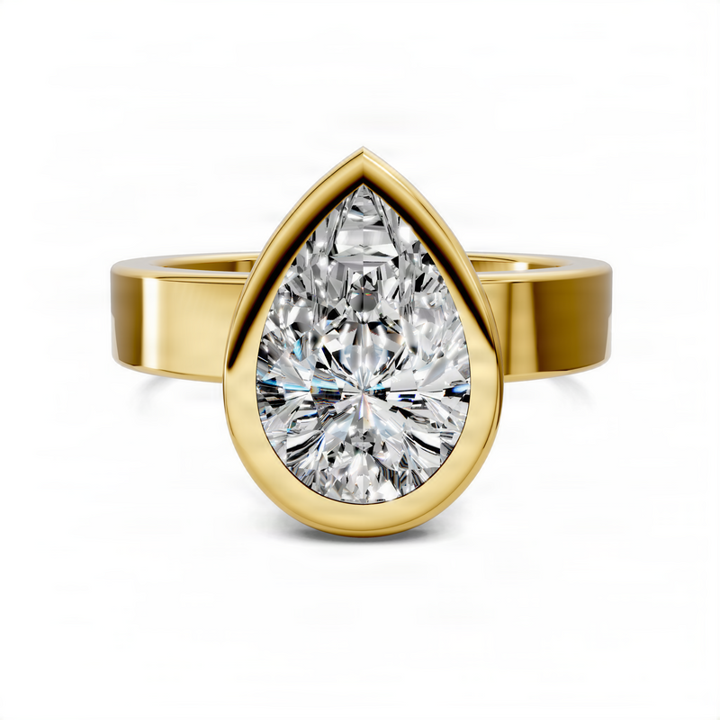 Opes Pear Bezel Solitaire Ring