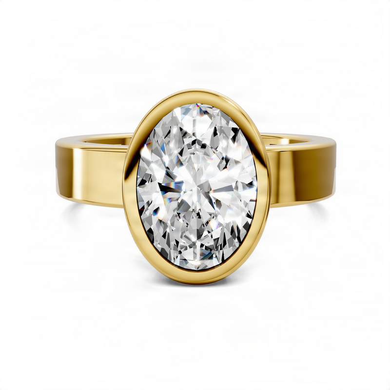 Opes Oval Bezel Solitaire Ring