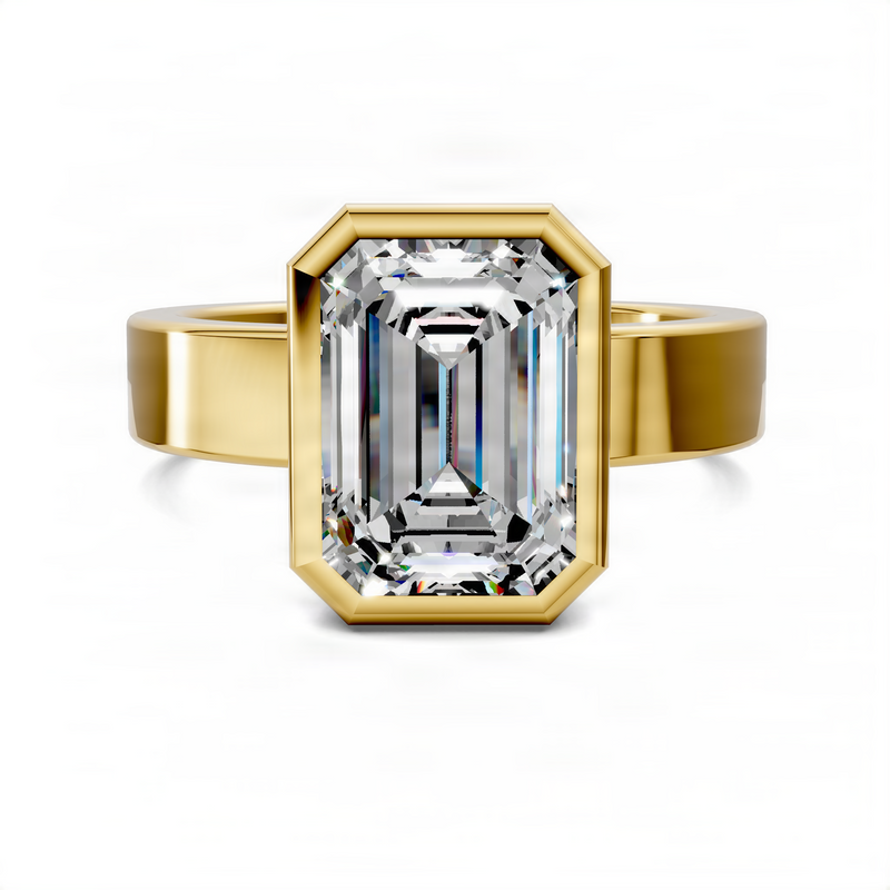 Opes Emerald Bezel Solitaire Ring
