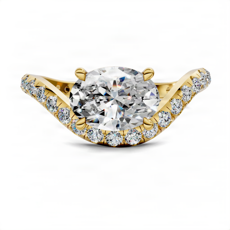 Opes Oval East-West Pavé Ring