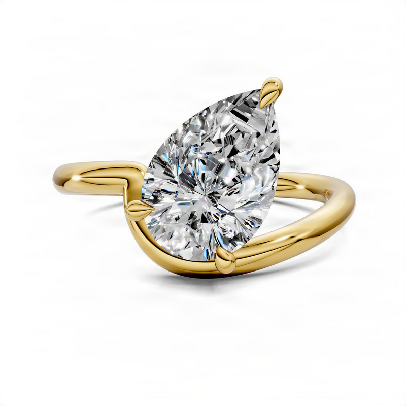 Opes Pear Sculptural Solitaire Ring
