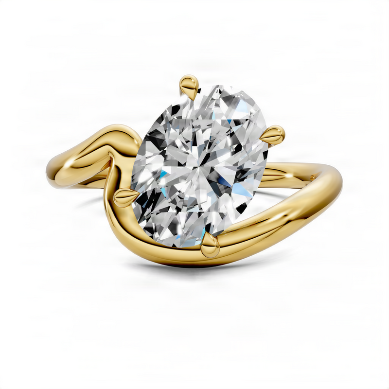 Opes Oval Sculptural Solitaire Ring