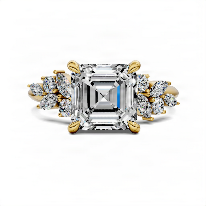 Opes Asscher Floral Cluster Ring