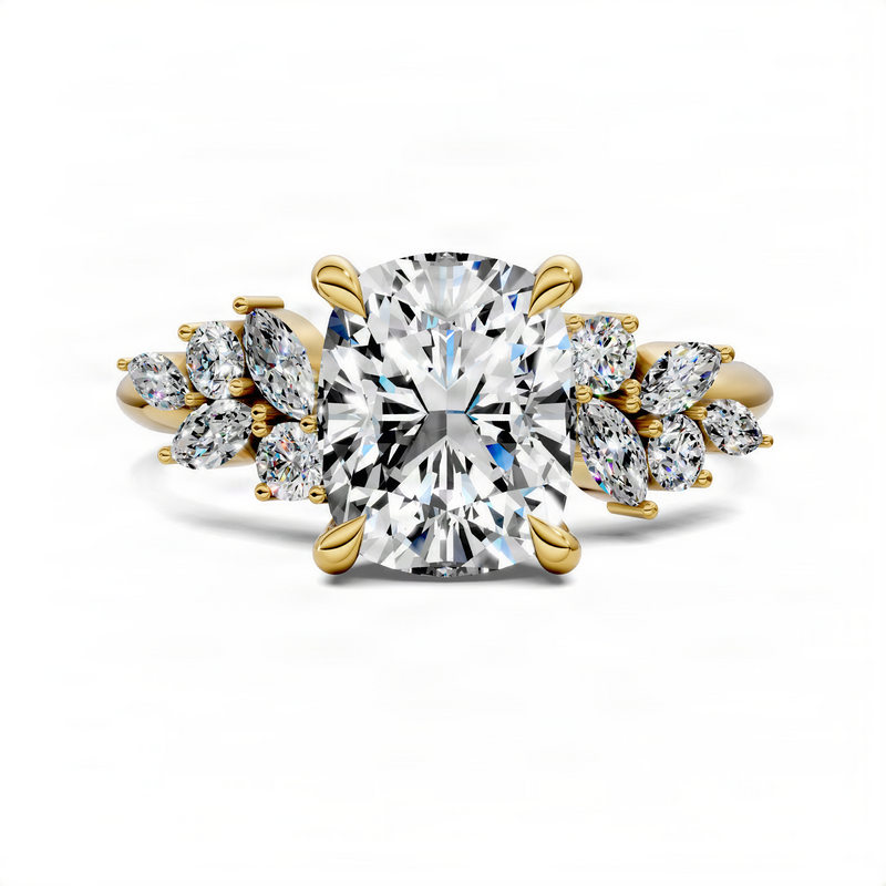 Opes Cushion Floral Cluster Ring