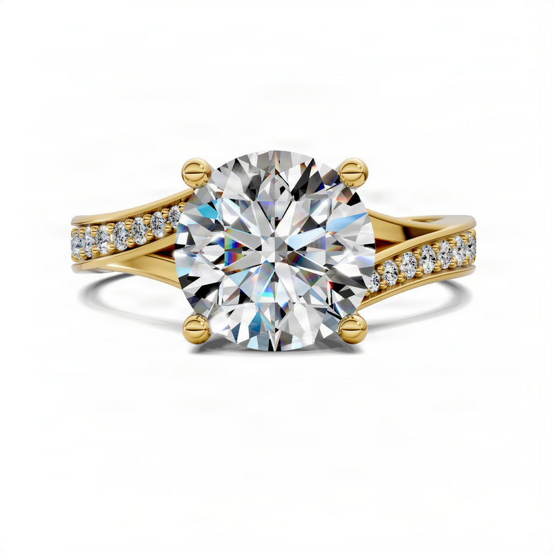 Opes Round Split Shank Pave Engagement Ring