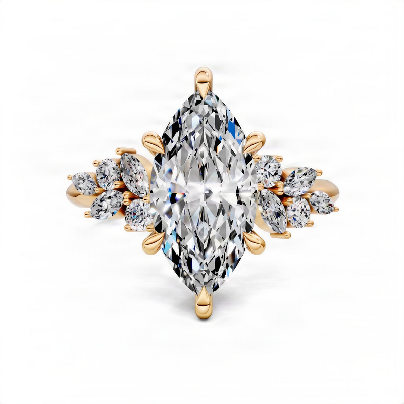 Opes Marquise Floral Cluster Ring
