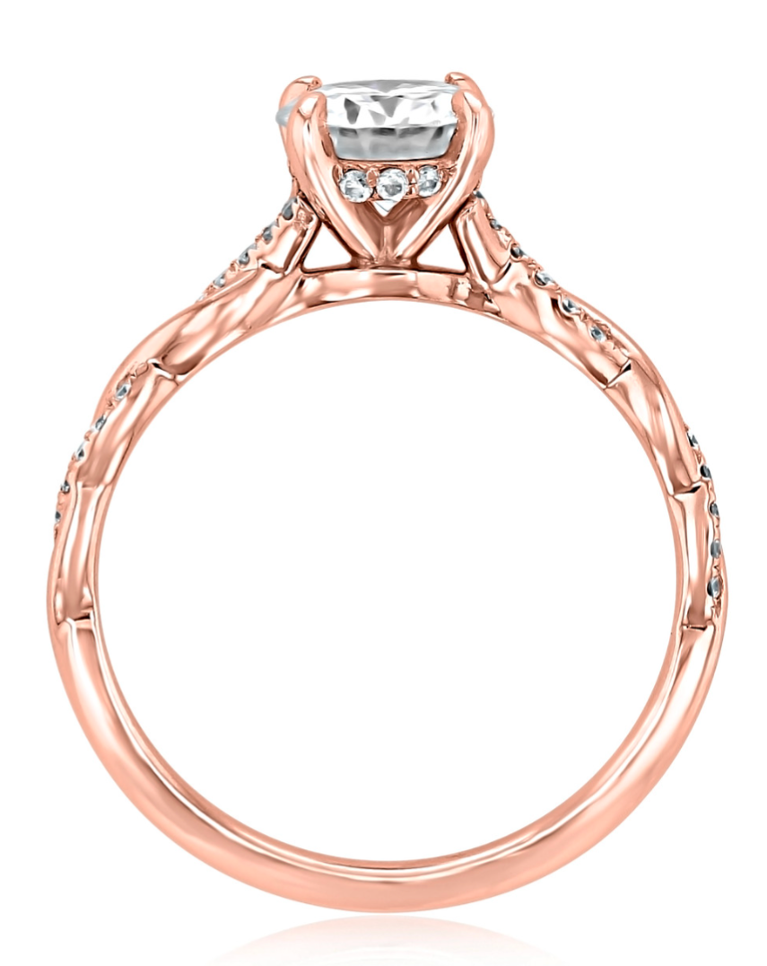 CUSTOM Oval 1.3CT LAB DIAMOND Ring in ROSE Gold