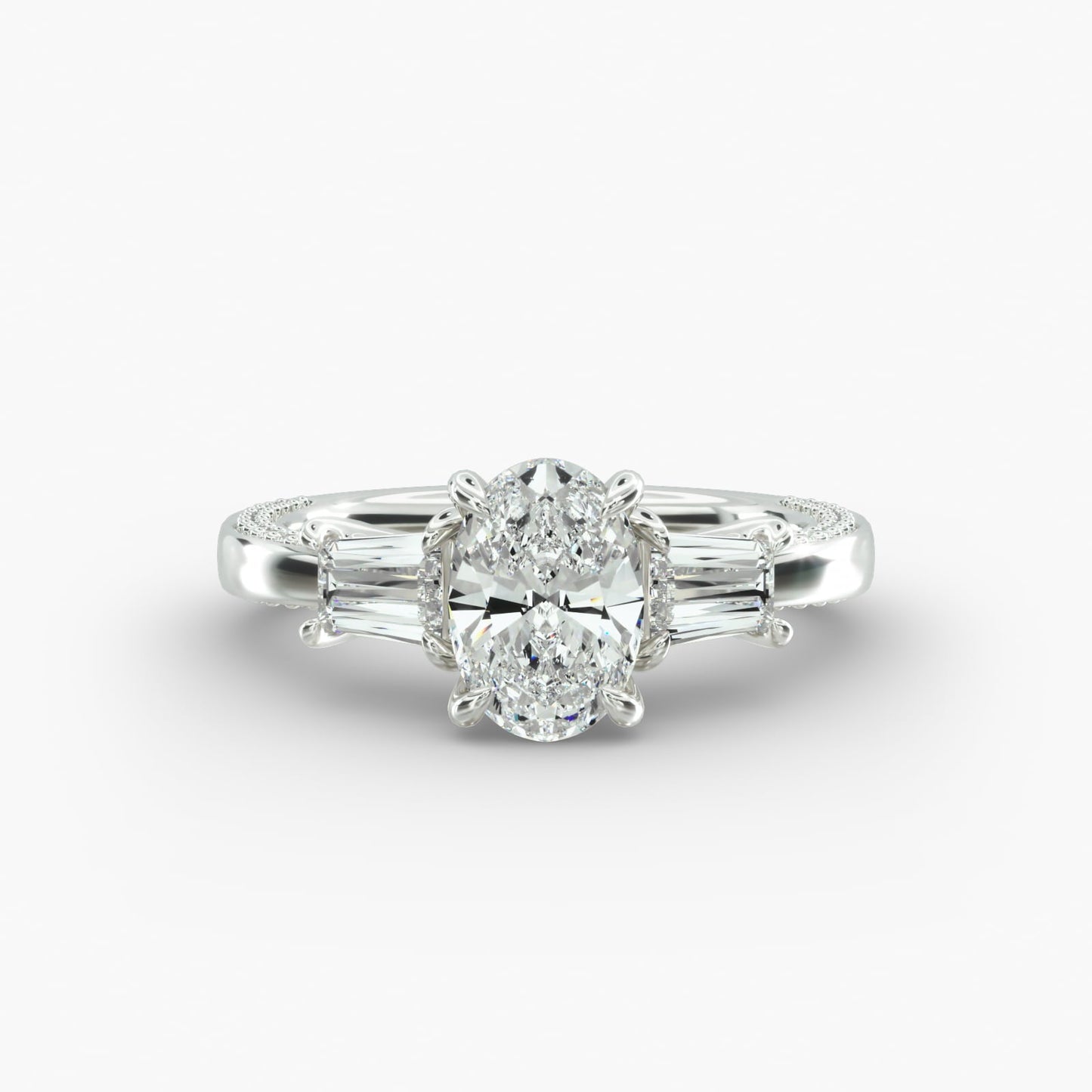 CUSTOM Oval Brilliant cut 5.4CT E VVS2 LAB DIAMOND Ring