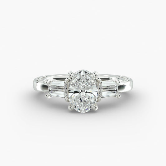 CUSTOM Oval Brilliant cut 5.4CT E VVS2 LAB DIAMOND Ring