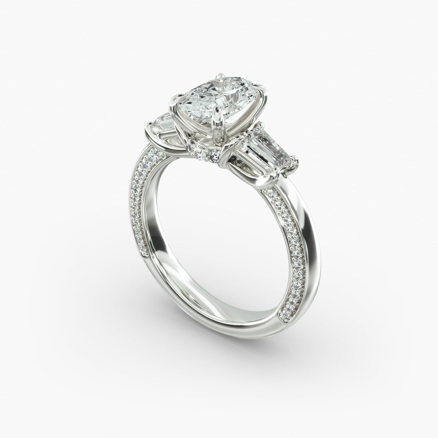 CUSTOM Oval Brilliant cut 5.4CT E VVS2 LAB DIAMOND Ring
