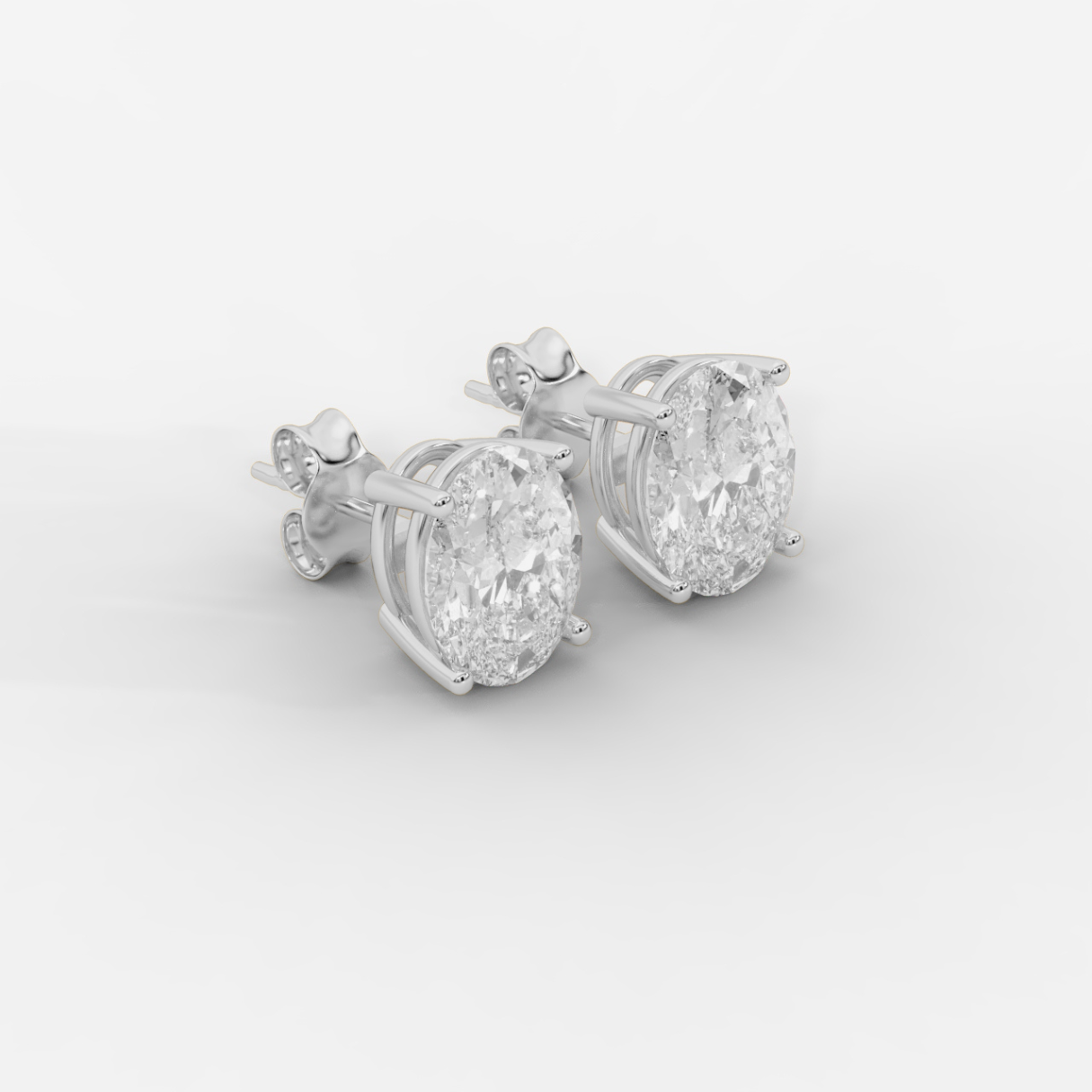 Oval Cut Basket Studs