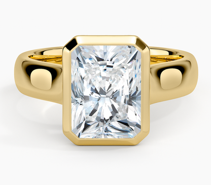 CUSTOM Radiant 3.2CT E VVS2 Bezel set ring.